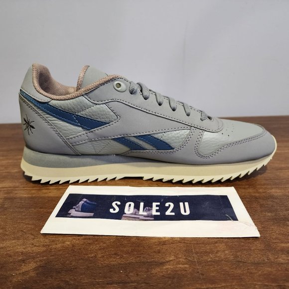 Reebok x Jurassic World Classic Leather Ripple Grey Blue HQ6253 Men's 8.5 - Picture 3 of 10